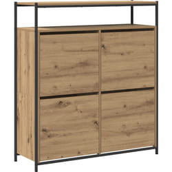 Cabinet à chaussures avec 4 tiroirs rabattables Chêne artisanal 100x34x112 cm Vidaxl