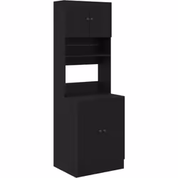 Cette armoire de cuisine en chêne noir est à la fois stylée et pratique. Elle optimise ton espace, donc parfaite pour la cuis ...