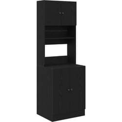 Armoire de cuisine en bois noir, 60 x 50 x 180 cm, en bois d'ingénierie. Vidaxl