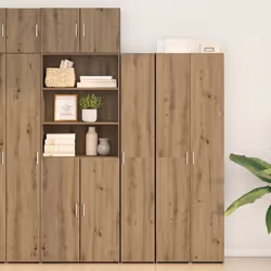Buffet haut - vidaXL - Chêne artisan - 185 cm - Bois dingénierie - Moderne