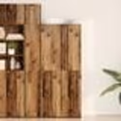 Buffet Bas - vidaXL - Bois Massif Récupéré - Style Rustique - Étagères Réglables - Marron
