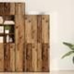 Buffet Bas - vidaXL - Bois Massif Récupéré - Style Rustique - Étagères Réglables - Marron