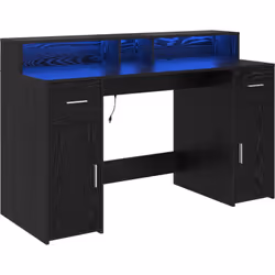 Voici le superbe bureau vidaXL en chêne noir, la combinaison idéale de style et de fonctionnalité pour votre espace de travai ...