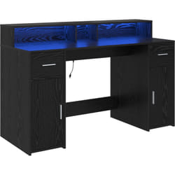 Bureau Chêne noir 140x55x91 cm Bois d'ingénierie Vidaxl