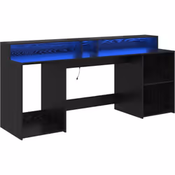 Ajoute du style à ton espace de travail avec le bureau vidaXL en chêne noir. Ce bureau d'ordi moderne allie style et fonction ...