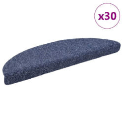 vidaXL Tapis d'escalier bleu 56x17x3 cm