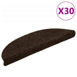 vidaXL Tapis d'escalier - Marron - 56x17x3 cm