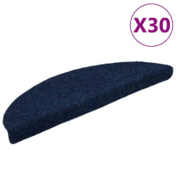 vidaXL Tapis d'Escalier Auto-adhésifs Bleu Marine 30 pcs