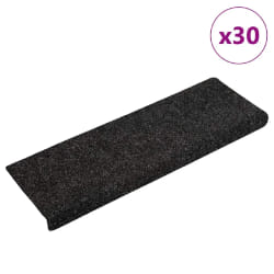 vidaXL Tapis d'Escalier Autocollant Noir - 65x21 cm