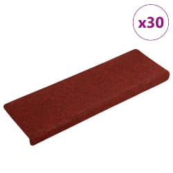 vidaXL Tapis d'escalier Rouge 65x21x4 cm