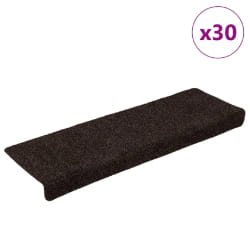 vidaXL Tapis d'escalier 30 pcs - Marron