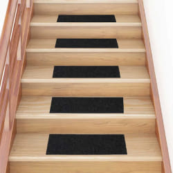 vidaXL Tapis d'escalier Auto-adhésifs - Noir 60x25 cm