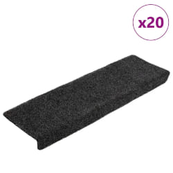 VIDAXL Tapis d'escalier Noir