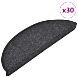 vidaXL Tapis d'Escalier 30 pcs - Anthracite
