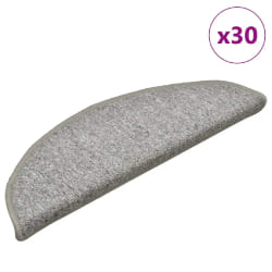 Tapis d'escalier vidaXL 30 pcs Gris Clair