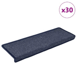 vidaXL Tapis d'escalier - Gris/Bleu - 65 x 21 x 4 cm