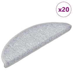 VIDAXL Tapis escalier gris 20pcs 56x17x3 cm