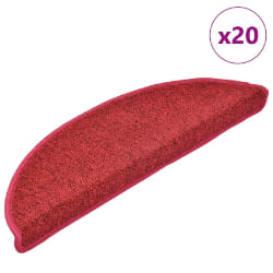 vidaXL Tapis d'escalier 20 pcs - Rouge Bordeaux