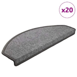 vidaXL Tapis d'escalier 20 pcs - Gris
