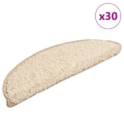 vidaXL Tapis d'escalier 30 pcs crème
