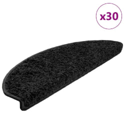 vidaXL Tapis d'Escalier NAVARRA - 30 pcs Noir