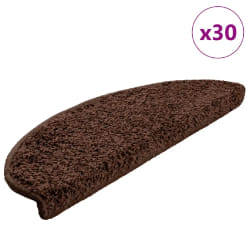 vidaXL Tapis d'Escalier 30 pcs Marron 65x21x4