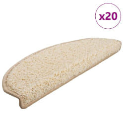 vidaXL Tapis d'Escalier 20 pcs - Crème