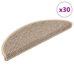 vidaXL Tapis d'escalier Beige Foncé 56x17x3 cm