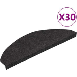 Vidaxl - Tapis d'escalier auto-adhésifs 30 pcs noir 65x22,5x3,5 cm