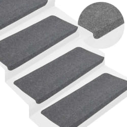 VIDAXL Tapis d'Escalier - Gris