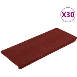Tapis d'escalier auto-adhésifs 30 pcs rouge 65x22,5x3,5 cm - Vidaxl