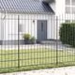 vidaXL Clôture de jardin avec sommets en arc, grise, 3,4 x 2 m en acier