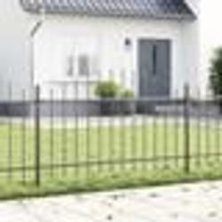 vidaXL Clôture de jardin gris avec dessus arqué, 6,8 x 1 mètre en acier