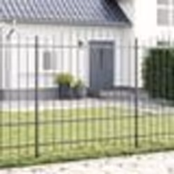 vidaXL Clôture de jardin avec un dessus en arceau gris, 6,8 x 1,75 m en acier.