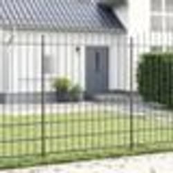 vidaXL Clôture de jardin 6,8 x 2 m avec un sommet en arc, grise et en acier