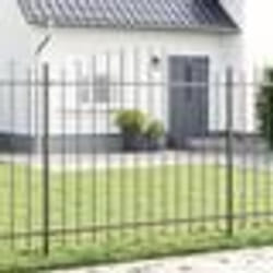 vidaXL Clôture de jardin avec un top arrondi, gris, 10,2 x 1,5 m en acier.