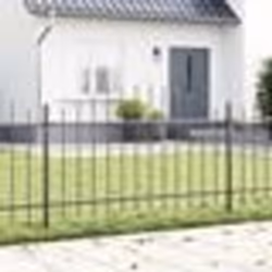 vidaXL Clôture de jardin arrondie - Gris, 11,9 x 1 m en acier