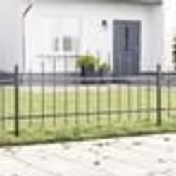 vidaXL Clôture de jardin avec sommet en arc - Gris, 13,6 x 0,75 m, Acier