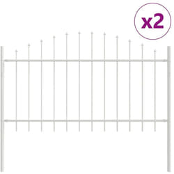 vidaXL Clôture de jardin - Haut en forme de coussin - Blanc, 3,4x1 m, Acier