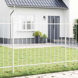 vidaXL Clôture de jardin blanche en acier, 3,4x1,5 m