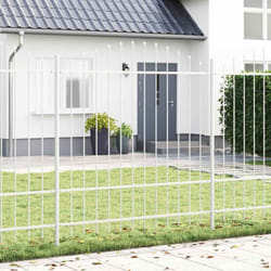 vidaXL Clôture de jardin avec arc blanc, 5,1x1,75 m, en acier.