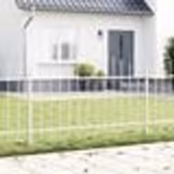 vidaXL Clôture de jardin avec sommet en arc - Blanc, 6,8x1 m Acier