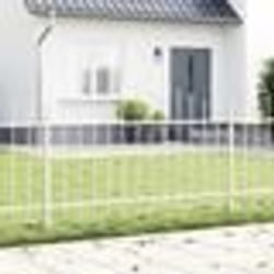vidaXL Clôture de jardin avec sommet en arc blanc, 8,5 m x 1 m, en acier