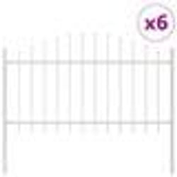 vidaXL Clôture de jardin avec sommet en arc blanc, 10,2 x 1,4 m en acier.