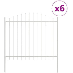 vidaXL Clôture de jardin avec sommet en arc, blanche, 10,2 x 1,25 m, en acier