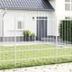 vidaXL Clôture de jardin avec un arc - Blanc, 10,2 x 1,75 m, en acier