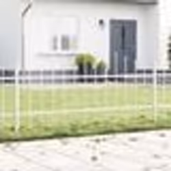 vidaXL Clôture de jardin blanche avec sommet en arc - 11,9 x 0,75 m en acier