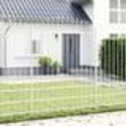 vidaXL Clôture de jardin avec un dessus arrondi - Blanc, 13,6 x 2 m, en acier.