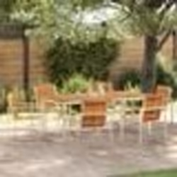 vidaXL Ensemble de salle à manger de jardin 7 pièces en bois d'acacia et acier inoxydable.