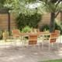 vidaXL Ensemble de salle à manger de jardin 7 pièces en bois d'acacia et acier inoxydable.